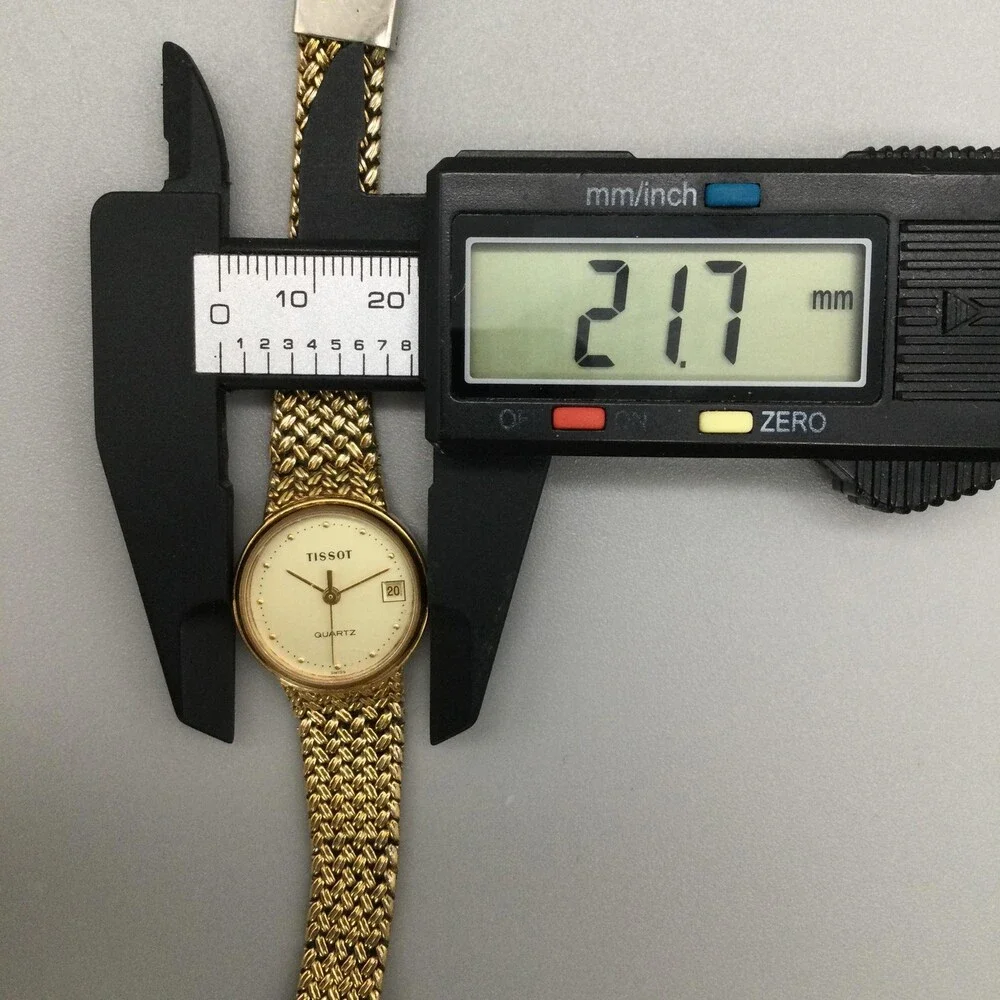 Vintage Tissot Womens Watch 22mm Champagne Dial Gold Tone Mesh New Battery 5.75